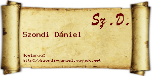 Szondi Dániel névjegykártya